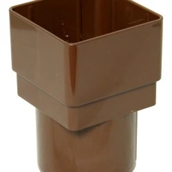 65mm Brown Square to 68mm Round Downpipe Converter 