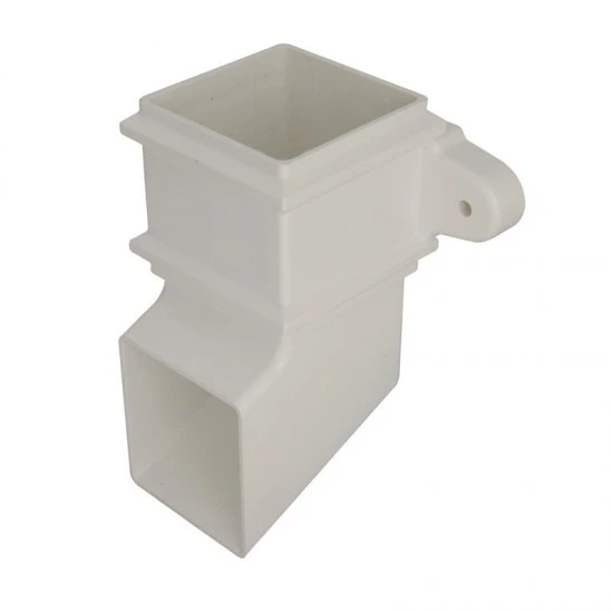 65mm White Square Classic Downpipe Shoe - with Lugs (RBS4W)