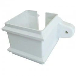 65mm White Square Classic Downpipe Clip - with Lugs (RCS4W)