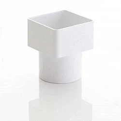 Square To Round Down Pipe Adapter White Square To Round Down Pipe Adapter White