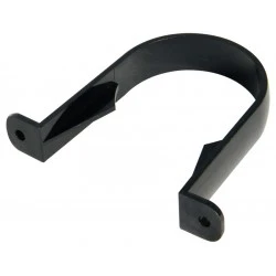 Black Round Downpipe Clip Bracket 