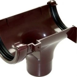 112mm Brown Half Round  In Line Running Outlet 