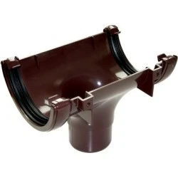 112mm Brown Half Round  In Line Running Outlet 