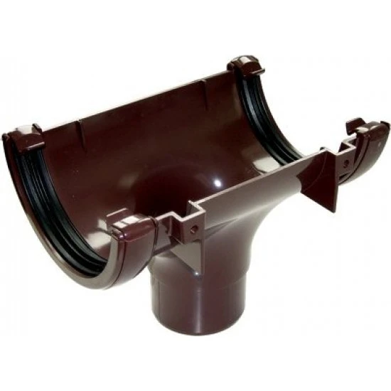 112mm Brown Half Round  In Line Running Outlet 
