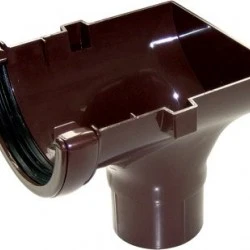112mm Brown Half Round Stop-End Outlet