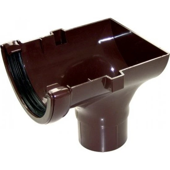 112mm Brown Half Round Stop-End Outlet