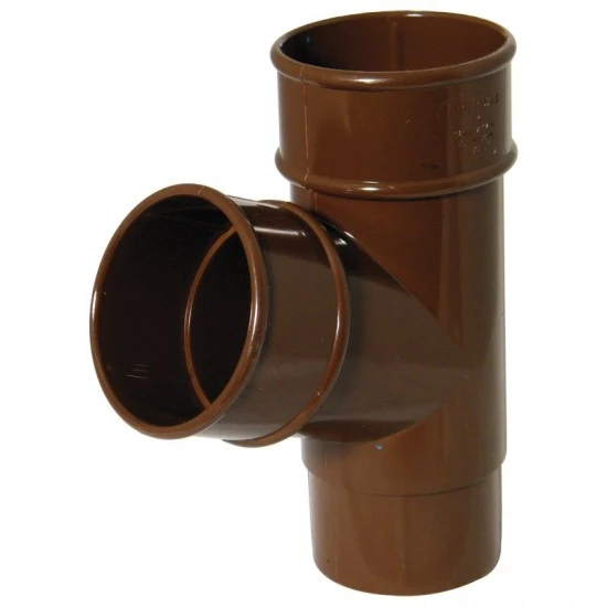 Brown Round Downpipe Branch 68mm 