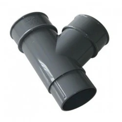 68mm Light Grey Round  Downpipe Branch 