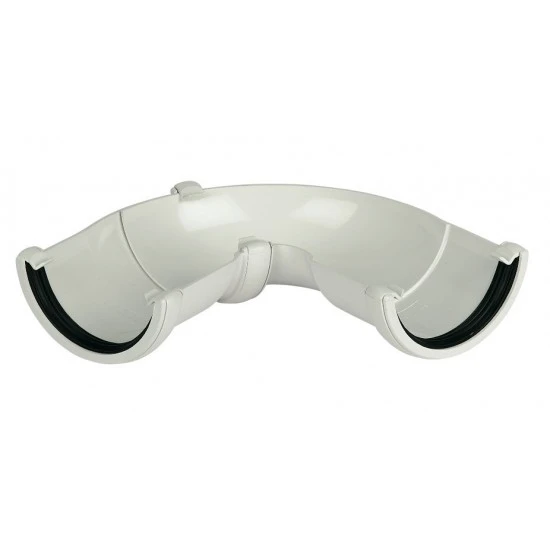 White Half Round Gutter Adjustable Angle - 50º  - 156º (RA3W) 
