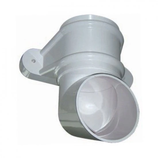 White Round Classic Downpipe Shoe - With Lugs (RB4W)