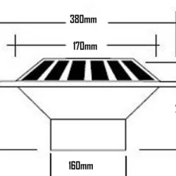 RV482 Hunter Flat Roof Outlet to fit on to an 160mm pipe. Grey Only