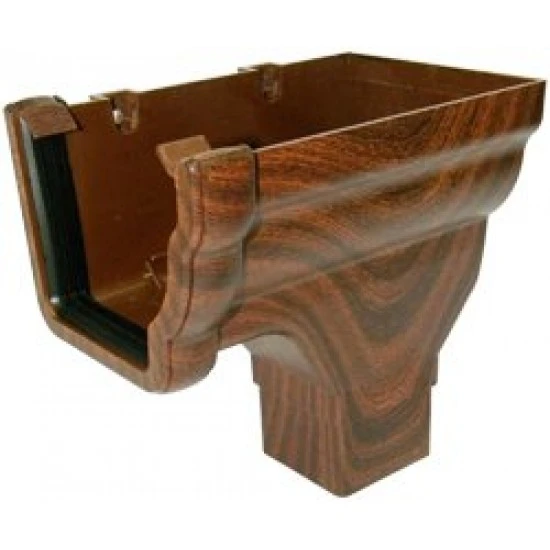 Mahogany Ogee Niagara Gutter Stopend Outlet - Right Hand
