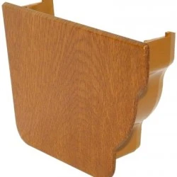 Golden Light Oak Ogee Niagara Internal Gutter Stop End - Left Hand