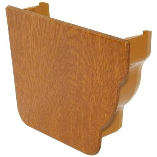 Golden Light Oak Ogee Niagara Internal Gutter Stop End - Left Hand