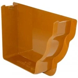 Golden Light Oak Ogee Niagara Internal Gutter Stop End - Right Hand