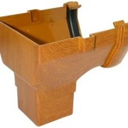 Golden Light Oak Square Gutter Stopend Outlet - 65mm Square Golden Light Oak Square Gutter Stopend Outlet - 65mm Square