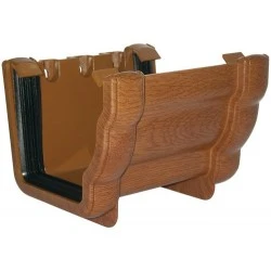 Golden Light Oak Ogee Niagara Gutter Union Bracket
