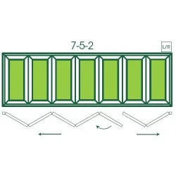 UPVC Double Glazed Made to measure Bi-fold 7 Pane Folding Door with 5 Pane  2 Pane Split