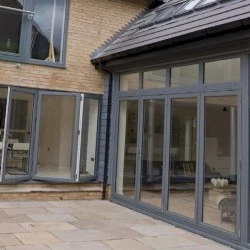 UPVC Double Glazed Made to measure Bi-fold 7 Pane Folding Door with 1 Fixed Door