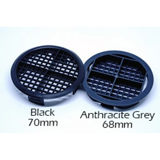 Anthracite Grey Dark Grey 68 mm Round Soffit Vent Disc Vent Push In