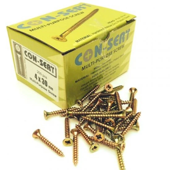 Con-Sert 4mm x 30mm Multipurpose Screws Con-Sert 4mm x 30mm Multipurpose Screws