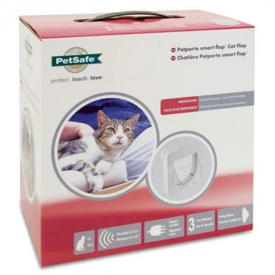 Pet Porte Microchip Smart Flap - WHITE - UK 100ef