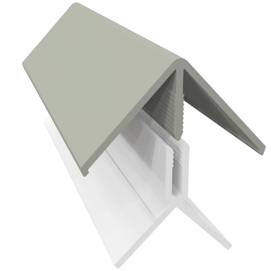 Misty Grey 2-Part External Corner Trim - 3 Metre