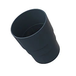 Round Pipe Socket - Black