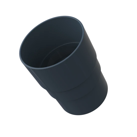 Round Pipe Socket - Black