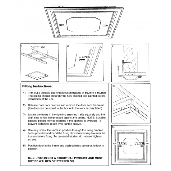 Manthorpe MAGL260 Push Up Loft Door