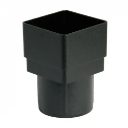 Cast Iron Effect 65mm Square To Round Downpipe Convertor