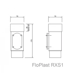 White Square Down Pipe Access Pipe (RXS1W) 