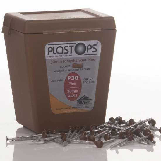 Light Oak 30mm Plastic Head Top Pins - 250 Pieces