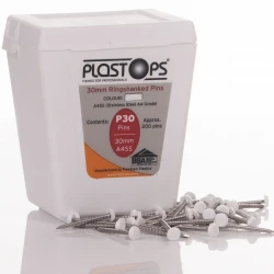 White 30mm Plastic Head Top Pins - 200 Pieces
