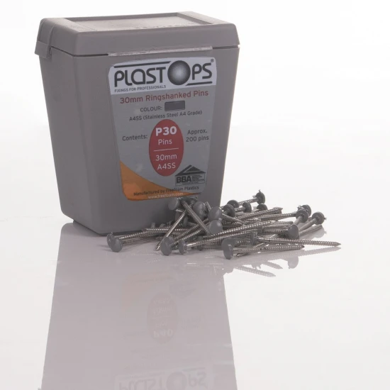 Light Grey 30mm Plastic Head Top Pins - 250 Pieces