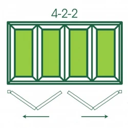 uPVC Double Glazed Made to measure Bi-fold 4 Panel Center Split Folding Door