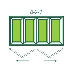 uPVC Double Glazed Made to measure Bi-fold 4 Panel Center Split Folding Door
