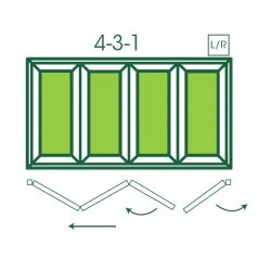 UPVC Double Glazed Made to measure Bi-fold 4 Pane Folding Door with 1 Fixed Door UPVC Double Glazed Made to measure Bi-fold 4 Pane Folding Door with 1 Fixed Door