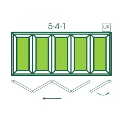 UPVC Double Glazed Made to measure Bi-fold 5 Pane Folding Door UPVC Double Glazed Made to measure Bi-fold 5 Pane Folding Door