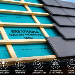 Breathable Roofing Felt 140g - 1.5m x 50m Roll | Premium Roofing Membrane in Bristol
