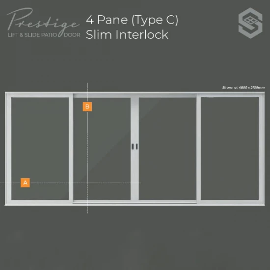 4 Pane Sliding Doors - Both Middle Doors Fold to the Side | Bristol 4 Pane Sliding Doors - Both Middle Doors Fold to the Side | Bristol