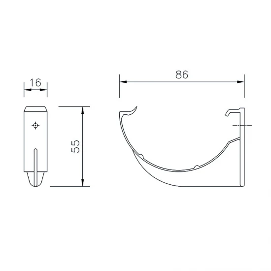 Bracket -  76mm Miniflo - White