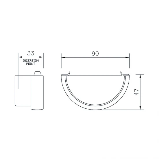 External Stopend - 76mm Miniflo  - White