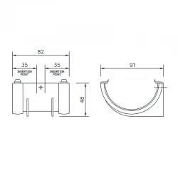 Union Bracket - 76mm Miniflo  - White