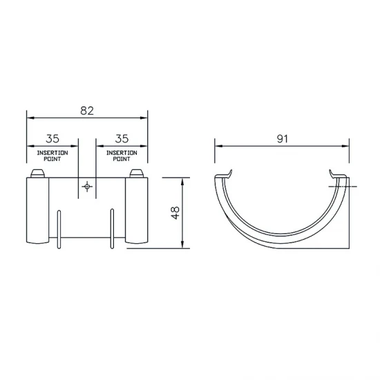 Union Bracket - 76mm Miniflo - Brown
