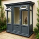 Anthracite Dark Grey Porch  UPVC GRP Flat Roof