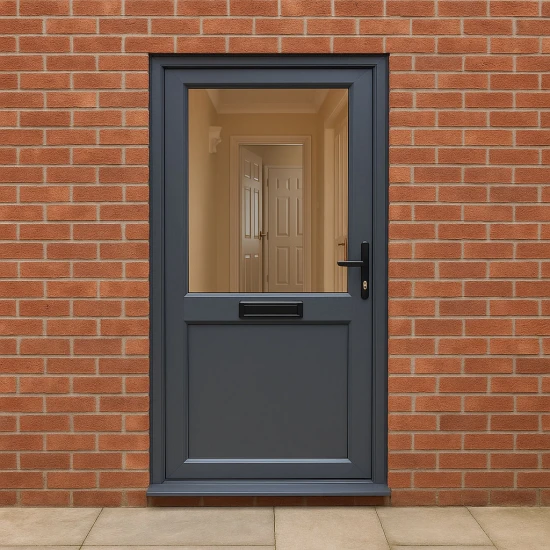 Aluminium Single Door - Double Half Glazed