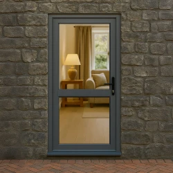 Door Aluminium With Mid Rail Triple Glazed 