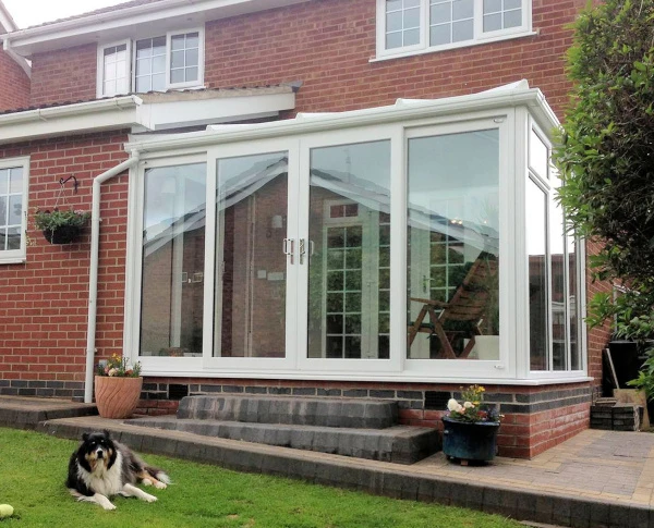 Lean-To Full Height Glass Conservatory View from Outside