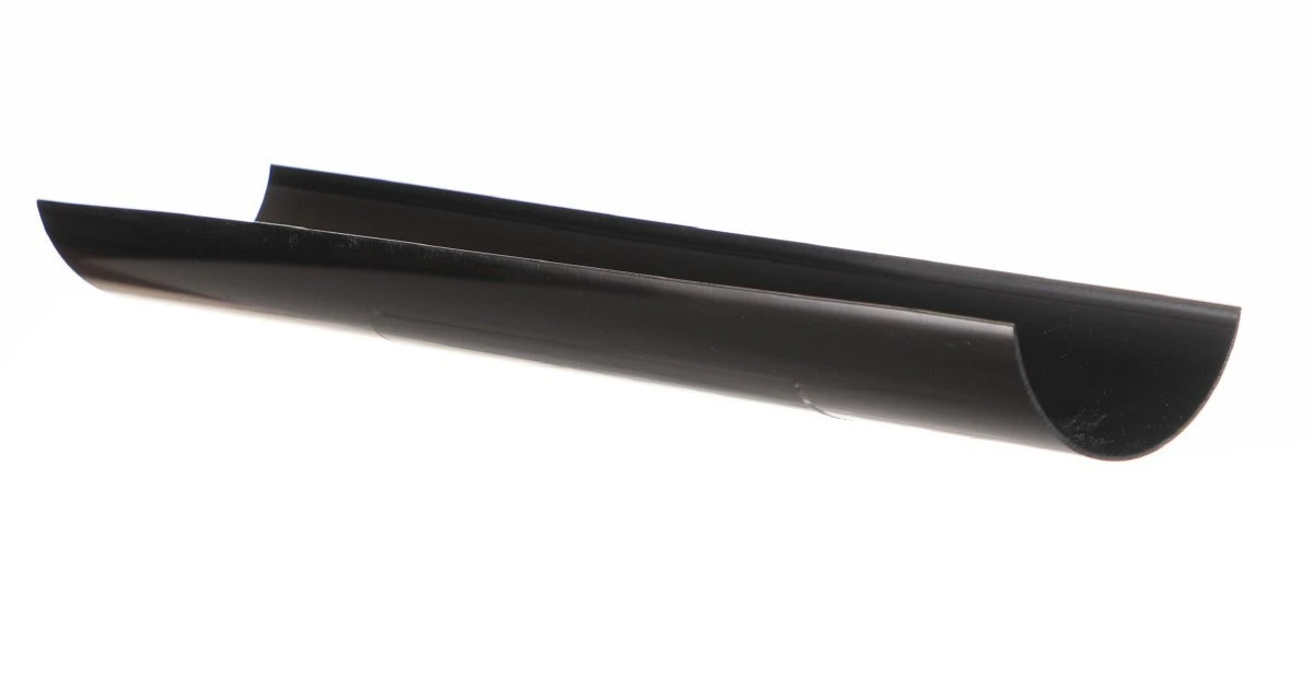 Black Gutters 2m 4m and 5m Lengths 112mm Half Round 4m half round black gutter the most popular choice of shape and colour